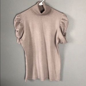 NWOT Ruched short sleeve sweater top. Sz. L.